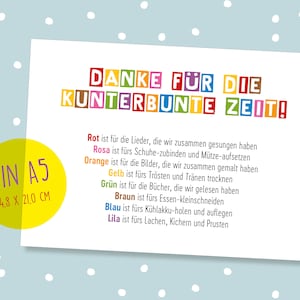 Danke Kita-Abschied Große Karte Din A5 Abschiedsgeschenk Schule Erzieherin Erzieher Tagesmutter Tagesvater