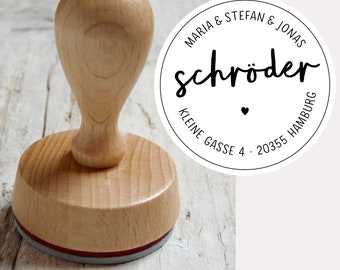 Familienstempel rund | Adress-Stempel | Holzstempel