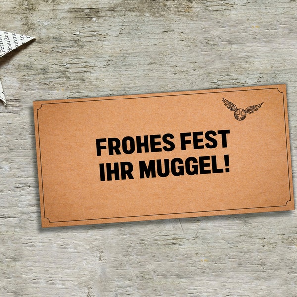 Frohes Fest ihr Muggel! / Weihnachtskarte Din lang