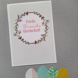 Hasengrüße ! | Postkarte Ostergrüße Ostern Hase Schrift Typografie Illustration Eiersuchen