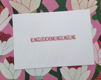 Klingglöckchen | Weihnachtskarte Typografie Postkarte Schrift Schriftgestaltung Typografie