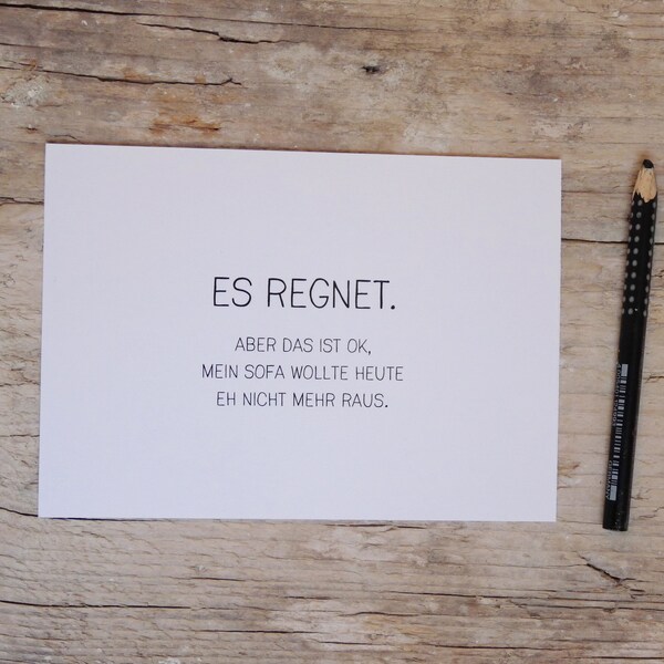 Es regnet | Postkarte