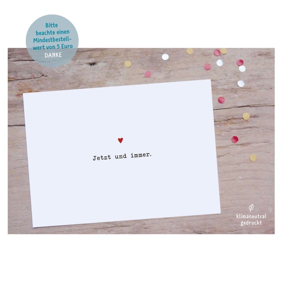 Jetzt und immer | Liebe Ehe Partner Partnerin Love Herz ewig Typografie Schreibmaschine Grafikdesign schlicht