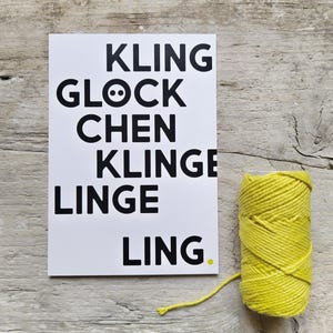 It's Glühwein o'clock Christkind Klinglöckchen| Postkarten Weihnachten christmas xmas Typografie Typo Schriftgestaltung Klingglöckchen
