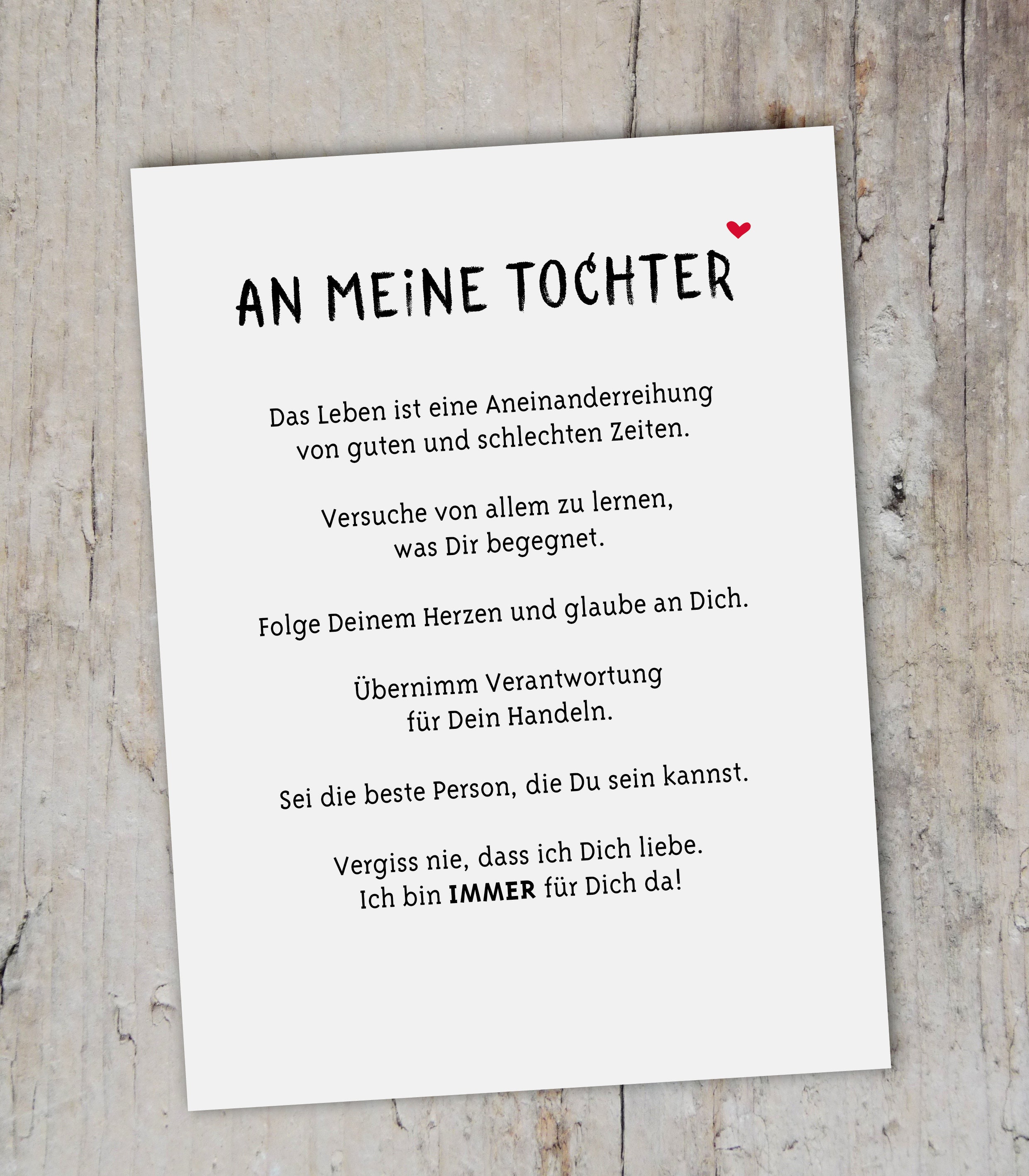 An meine Tochter Postkarte Etsy