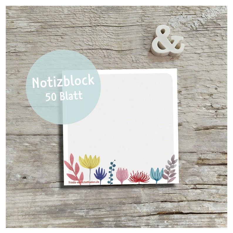 Notizblock | klimaneutral gedruckt To-do Notizen Block Memo schreiben Schreibtisch Zettel Zettelblock Schreibblock Ta-Da Blumen