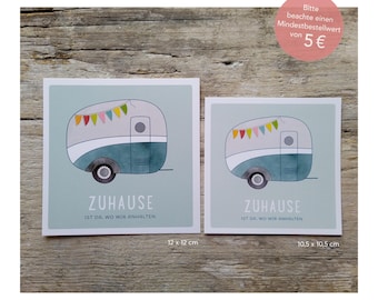 Postkarte Wohnwagen Camping Van Life outdoor Freiheit Urlaub