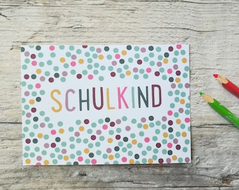Schulkind Glückwunschkarte Postkarte Schule Einschulung Eltern Lehrerin Lehrer skola