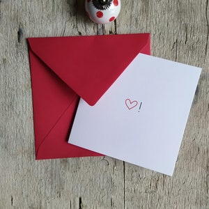 Herz Ausrufezeichen schlichte Glückwunschkarte Klappkarte Hochzeit Geburtstag Geburt Valentinstag Liebe
