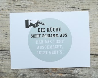 Die Küche sieht schlimm aus ... Postkarte