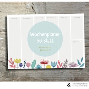 Wochenplaner »Blumen« To-Do Übersicht Planer Zeitplan Woche To-do Liste Stundenplan weekly