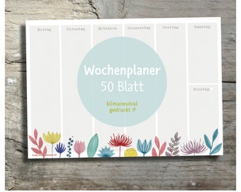 Wochenplaner »Blumen« To-Do Übersicht Planer Zeitplan Woche To-do Liste Stundenplan weekly