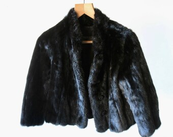 black fur evening jacket
