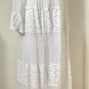 Pure White BoHo Maxi Dress Silk Mix Made in Italy image 7