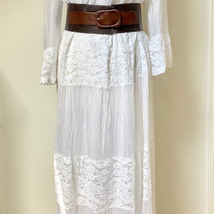 Pure White BoHo Maxi Dress Silk Mix Made in Italy image 10