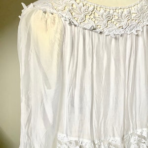 Pure White BoHo Maxi Dress Silk Mix Made in Italy image 8