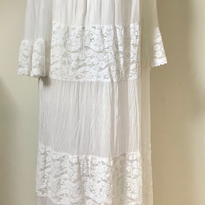 Pure White BoHo Maxi Dress Silk Mix Made in Italy image 1