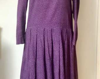 Laura Ashley 70's Original Cotton Dress Purple size 12