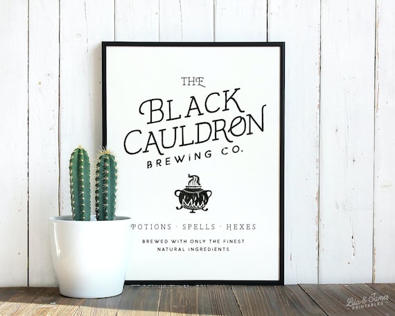 Black Cauldron Halloween Printable Poster Digital Download - Etsy