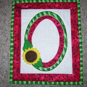 Watermelon quilt for wall or table-Summer decor-Watermelon quilt-food quilt summer food quilt-wreath quilt-sunflower quilt