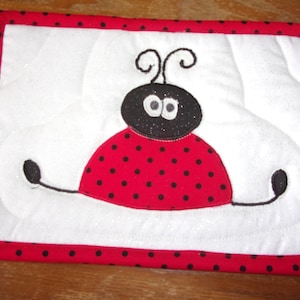 Lady bug pot holder or mug rug