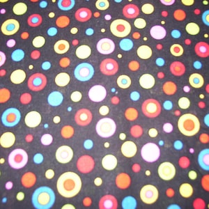 Cotton quilting fabric-bright colored dots for any sewing or quilting project-remnant