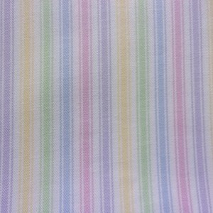 Pastel striped cotton fabric by the yard