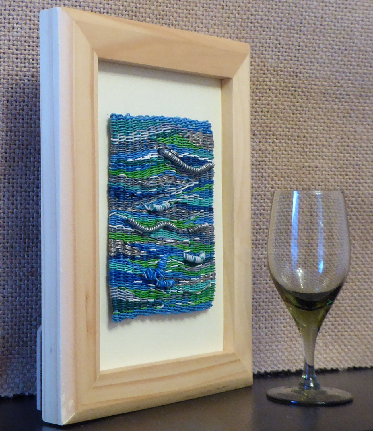 Abstract weaving in recycled wire on a sea theme | Etsy