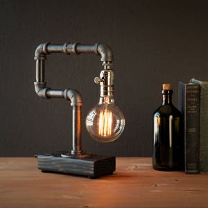 lamp-Desk lamp-Edison Steampunk lamp-Rustic home decor-Gift for