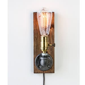 Plug in Sconce-Tablelamp-Wall sconce-Steampunk lamp-Rustic home decor-Gift for men-Farmhouse decor-Home decor-Desk accessories-Bedside lamp image 1