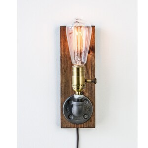 Plug in Sconce-Tablelamp-Wall sconce-Steampunk lamp-Rustic home decor-Gift for men-Farmhouse decor-Home decor-Desk accessories-Bedside lamp image 9