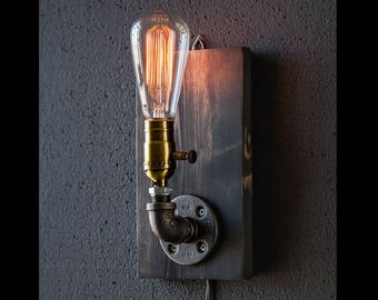 Plug in Sconce-Table lamp-Wall sconce-Steampunk lamp-Rustic home decor-Gift for men-Farmhouse decor-Home decor-Desk accessories-Bedside lamp