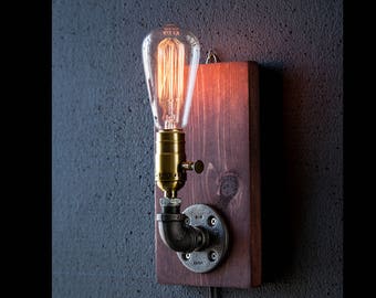 Plug in Sconce-Table lamp-Wall sconce-Steampunk lamp-Rustic home decor-Gift for men-Farmhouse decor-Home decor-Desk accessories-Bedside lamp