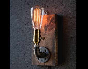 Unique Plug in wall Sconce-Table lamp-Steampunk lamp-Rustic home decor-Gift for men-Farmhouse decor-Home decor-Desk accessories-Bedside lamp