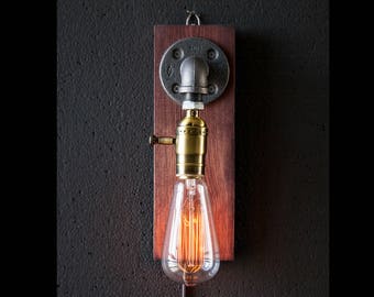 Plug in Sconce-Table lamp-Wall sconce-Steampunk lamp-Rustic home decor-Gift for men-Farmhouse decor-Home decor-Desk accessories-Bedside lamp