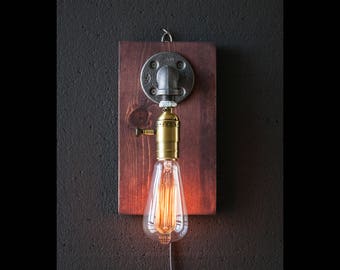 Plug in Sconce-Table lamp-Wall sconce-Steampunk lamp-Rustic home decor-Gift for men-Farmhouse decor-Home decor-Desk accessories-Bedside lamp