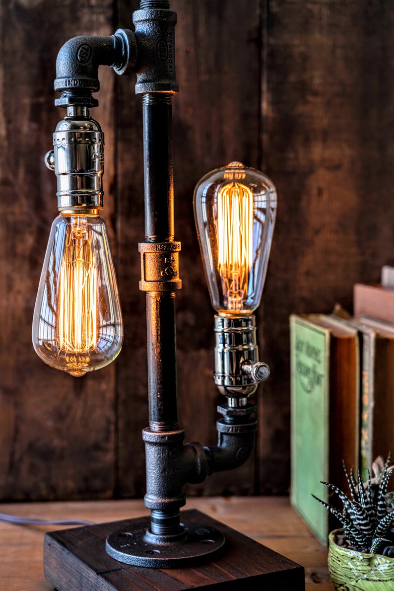 HandCrafted Unique Rustic Steampunk Metal lamp image 7