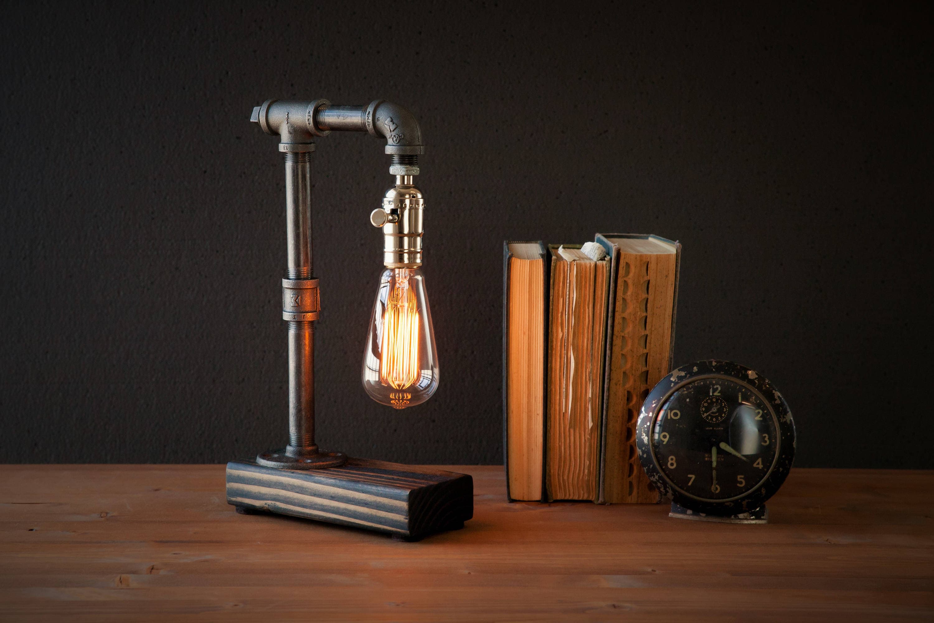 Table lamp-Desk lamp-Edison Steampunk lamp-Rustic home decor-Gift for…