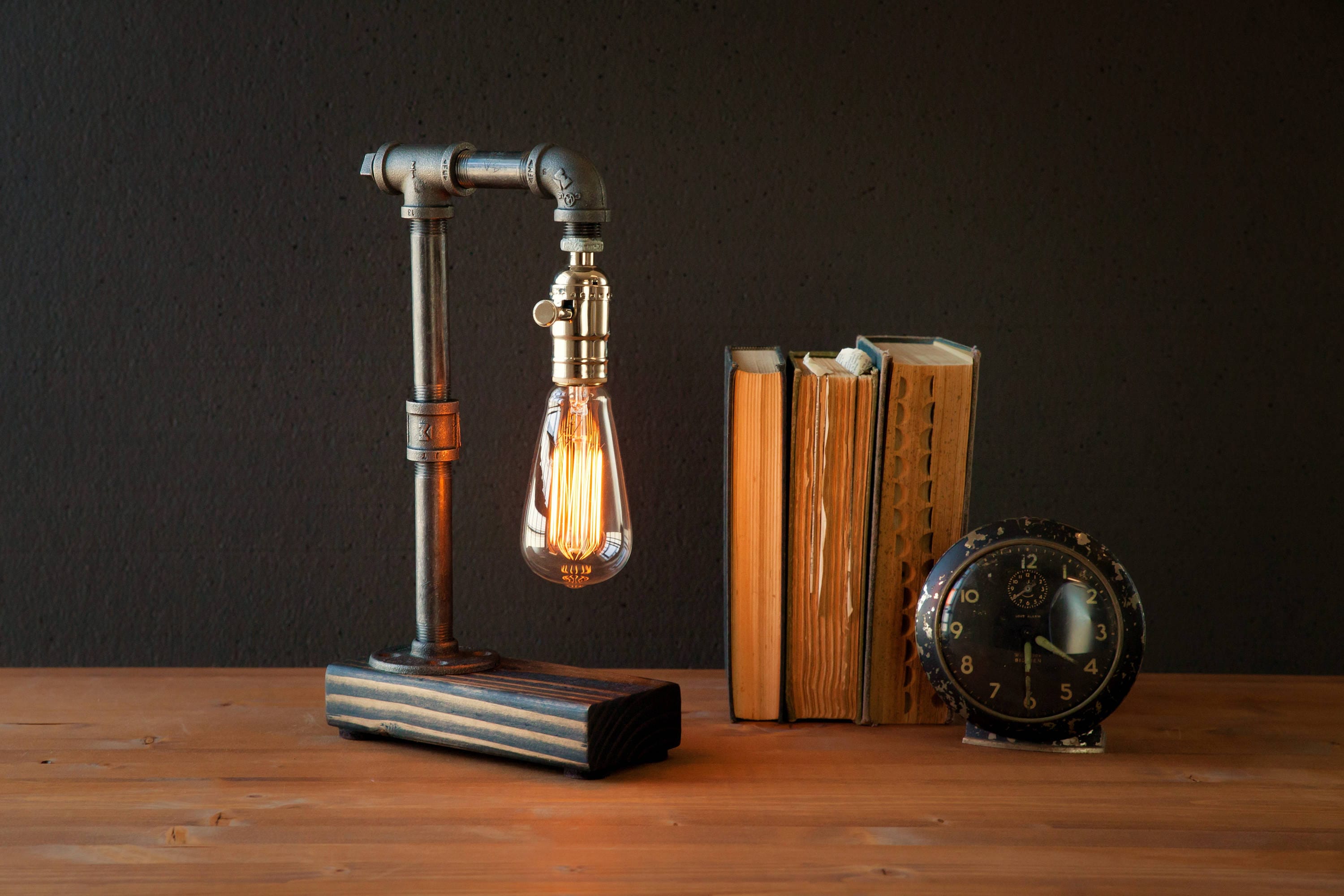 Table lamp-Desk lamp-Edison Steampunk lamp-Rustic home decor-Gift