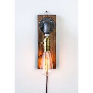 Plug in Sconce-Tablelamp-Wall sconce-Steampunk lamp-Rustic home decor-Gift for men-Farmhouse decor-Home decor-Desk accessories-Bedside lamp image 8