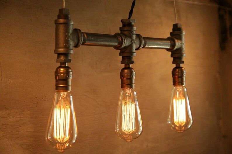 3 Bulb Classic Edison Iron Pipe Pendant Lamp Urban Image 0