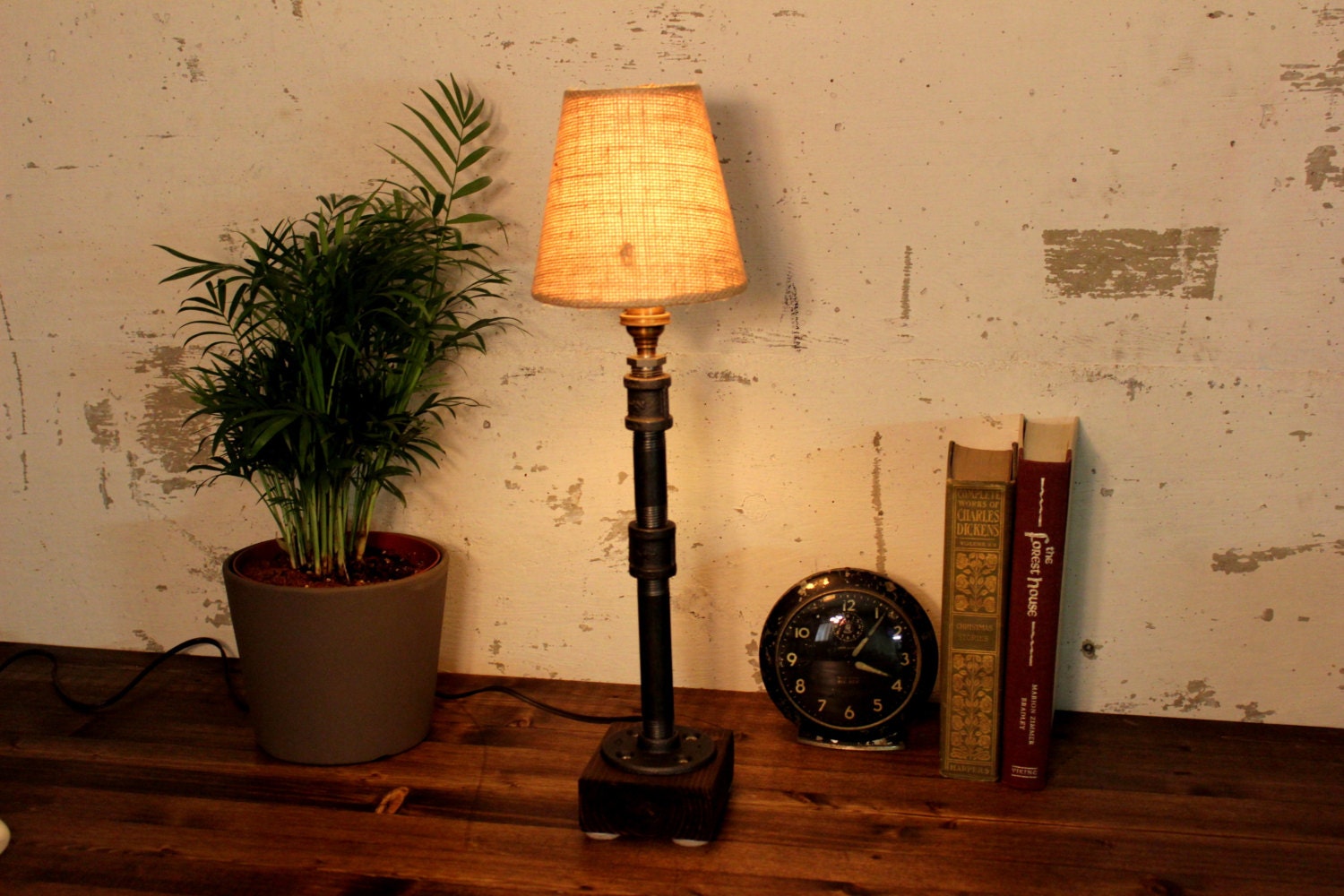 lamp-Desk lamp-Edison Steampunk lamp-Rustic home decor-Gift for men-Farmhouse  decor-Home decor-Desk accessories-Industrial lighting