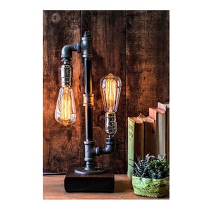 Edison Steampunk lamp-Table lamp-Desk lamp-Rustic home image 3