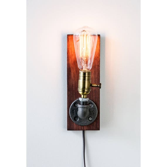 Plug in Sconce-Table lamp-Wall sconce-Steampunk lamp-Rustic home decor-Gift for men-Farmhouse decor-Home decor-Desk accessories-Bedside lamp