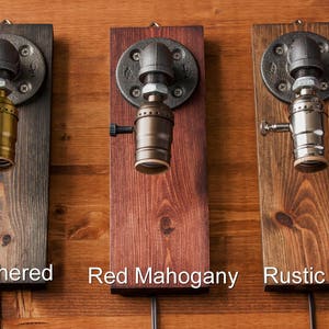 Plug in Sconce-Tablelamp-Wall sconce-Steampunk lamp-Rustic home decor-Gift for men-Farmhouse decor-Home decor-Desk accessories-Bedside lamp image 3