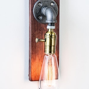 Plug in Sconce-Tablelamp-Wall sconce-Steampunk lamp-Rustic home decor-Gift for men-Farmhouse decor-Home decor-Desk accessories-Bedside lamp image 7