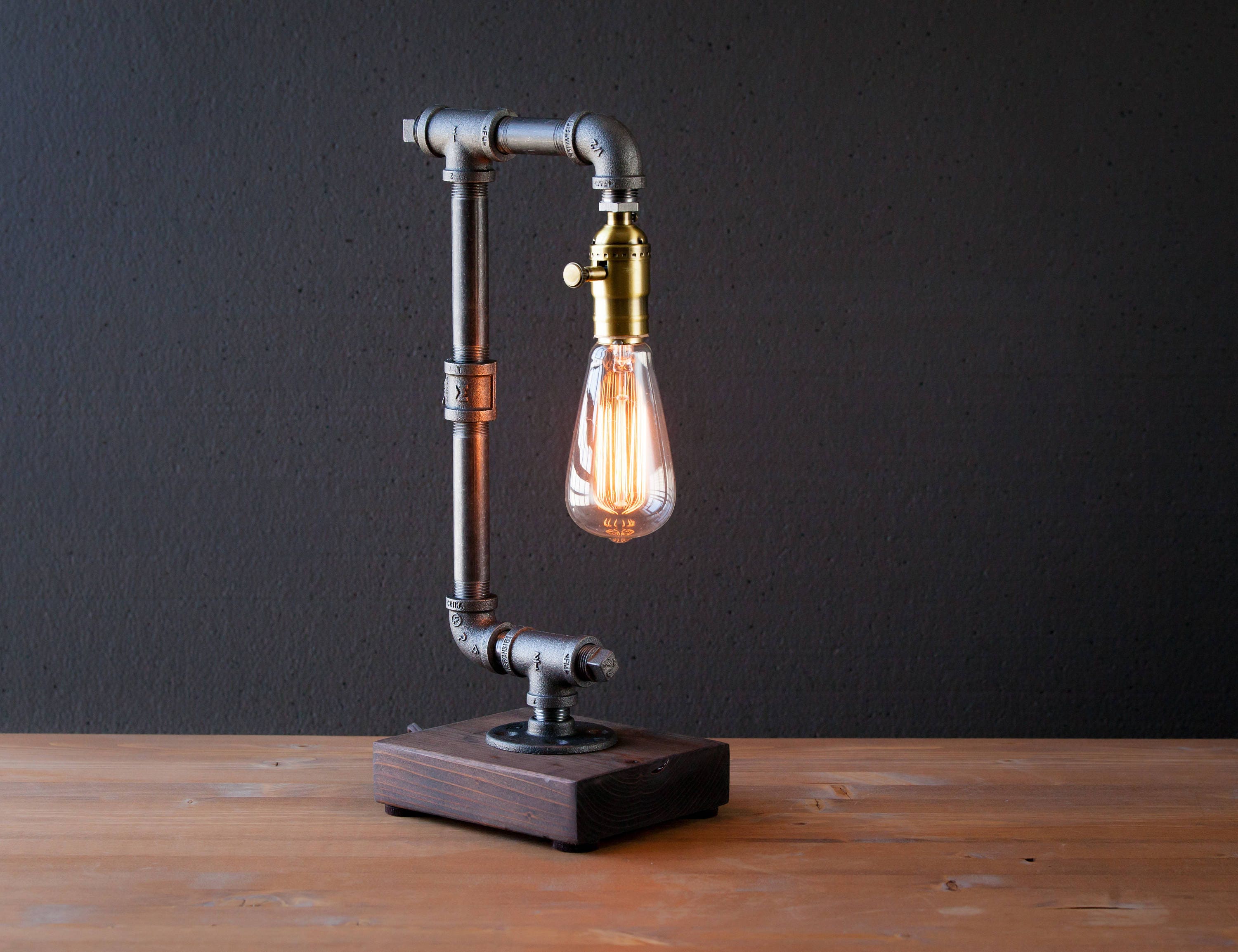 Table lampDesk lampEdison Steampunk lampRustic home Etsy