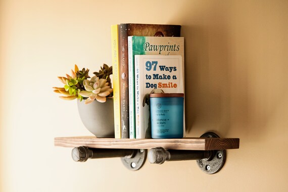 Reclaimed Style Floating Shelves With Brackets Wood Wall Shelf Rustic