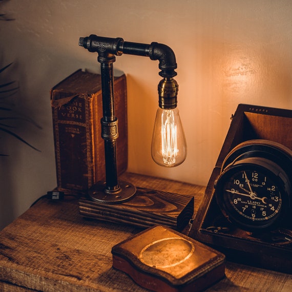 Handmade wood table lamp