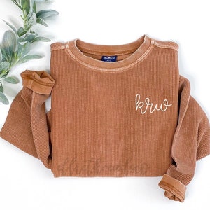 Ladies Monogram Crewneck - Charles River Camden Crewneck - Cursive Monogram Crewneck - Monogrammed Oversized Sweatshirt - Bridesmaid Gifts